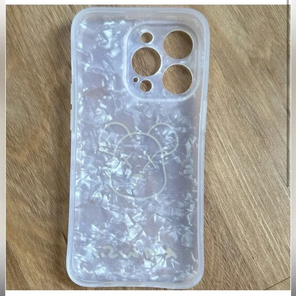 IPHONE CASE 14 PRO APPLE IPHONE 14 PRO LUXURY BEAR & SAYS KAWS AT BOTTOM